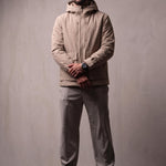 Light Padded Jacket in Beige, front view, full length