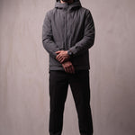 Light Padded Jacket in Dark Grey, front view, full length