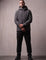 Light Padded Jacket in Dark Grey, front view, full length