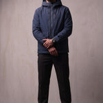 Light Padded Jacket in Navy Blue, front view, full length