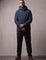 Light Padded Jacket in Navy Blue, front view, full length