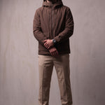 Light Padded Jacket in Brown, front view, full length