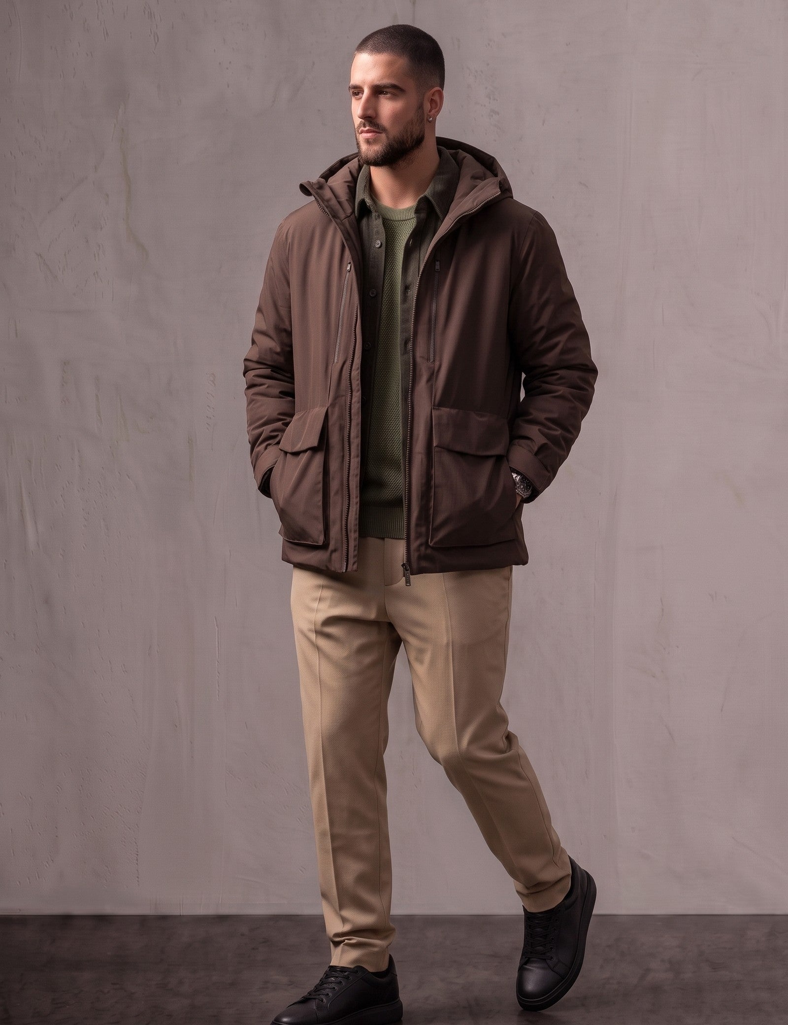 Light Padded Jacket, three-quarter view from the right, full length