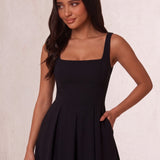 Square Neck Midi Dress, close-up of the upper body