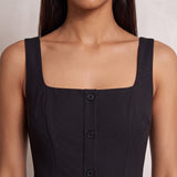 Square Neck Midi Dress, close-up of the upper body