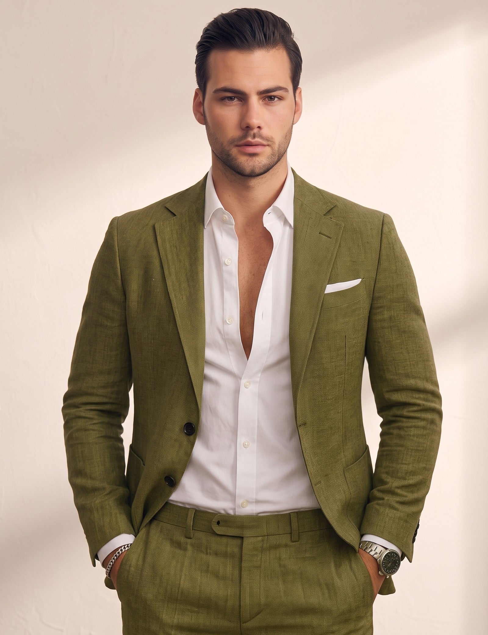 Blazer & Trouser Set, close-up of the upper body