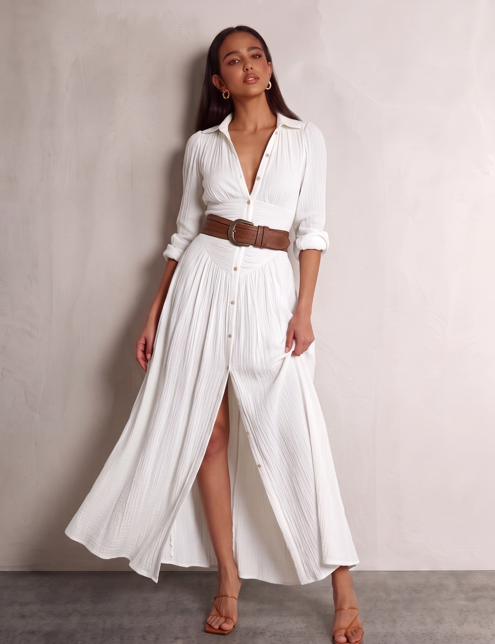 Bohemian Maxi Dress, front view, full length