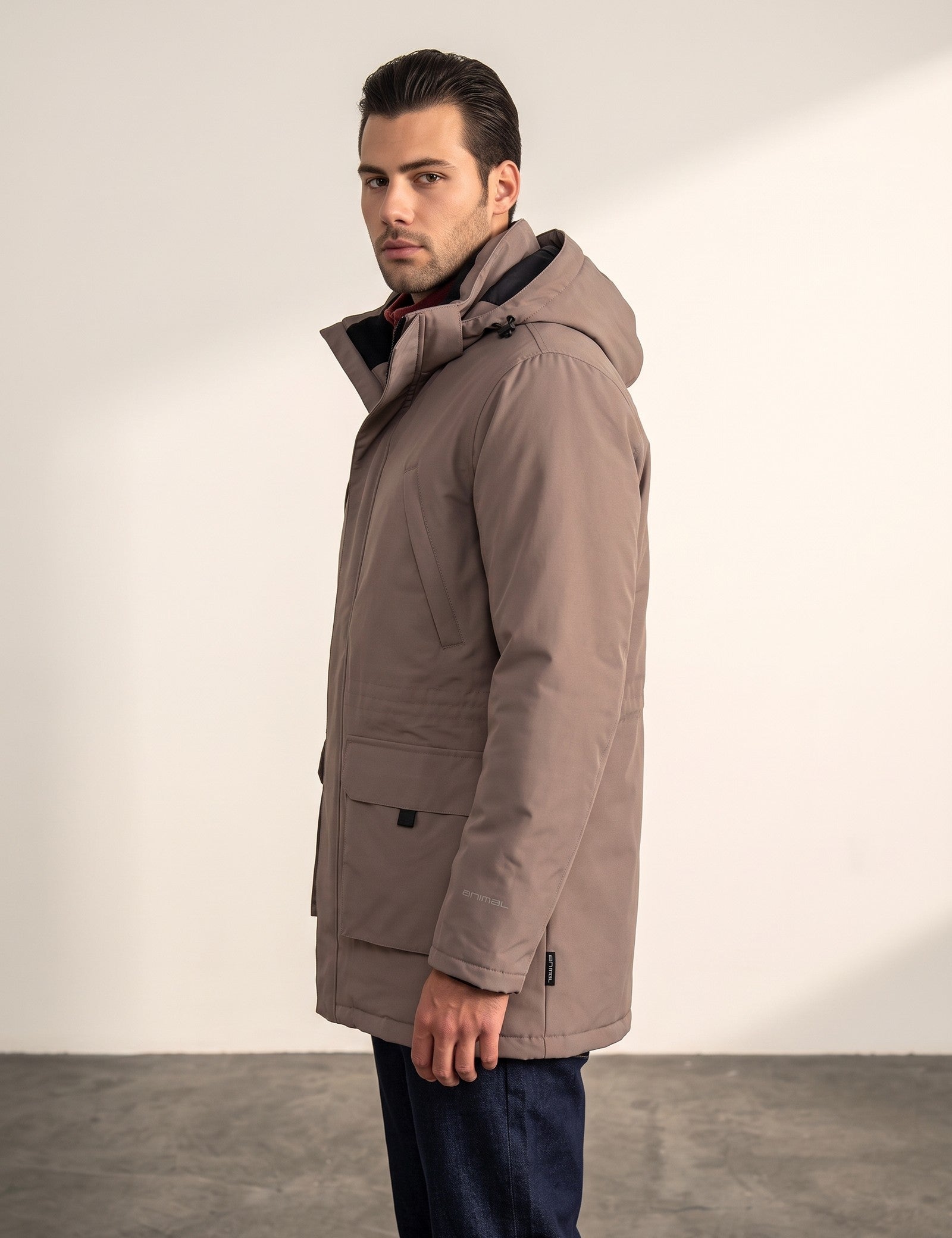 Parka, side view, full length