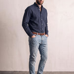 Button-Up Shirt, three-quarter view from the left, full length