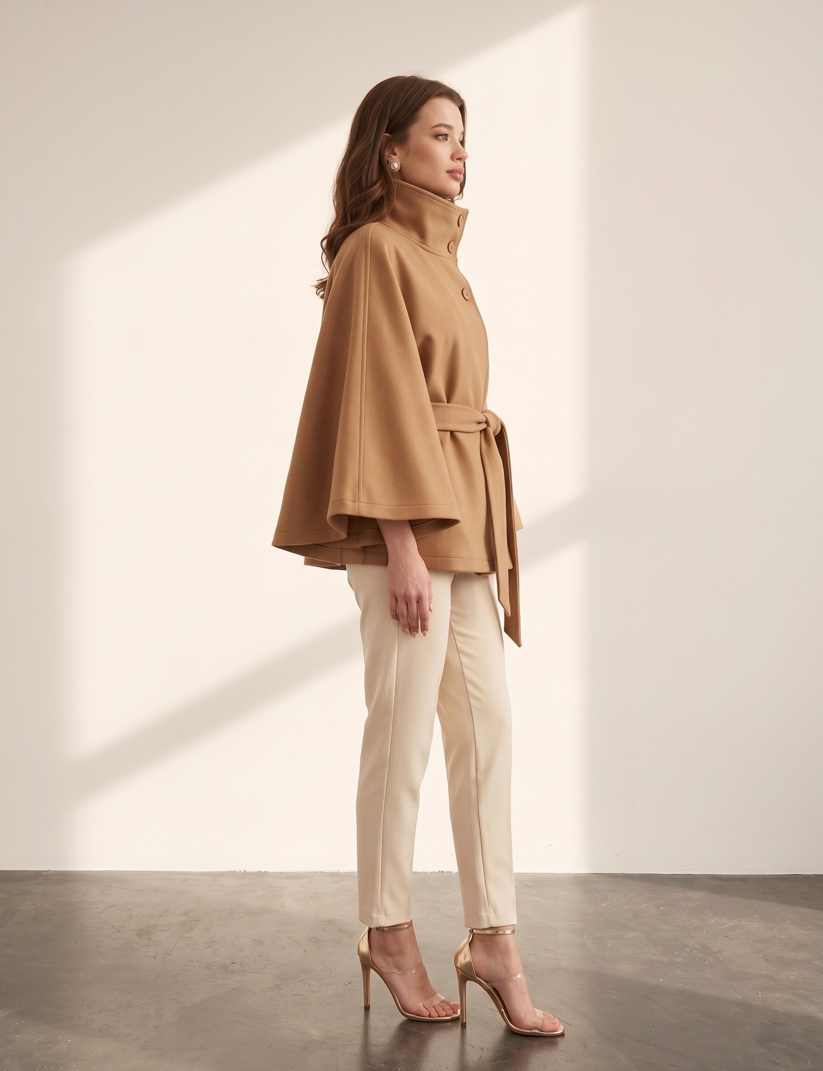 Cape Coat, side view, full length