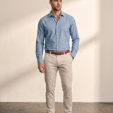 Chambray Shirt, front view, full length