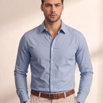 Chambray Shirt, close-up of the upper body