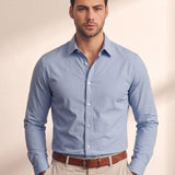 Chambray Shirt, close-up of the upper body