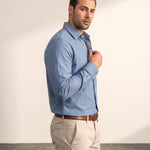 Chambray Shirt, side view, full length