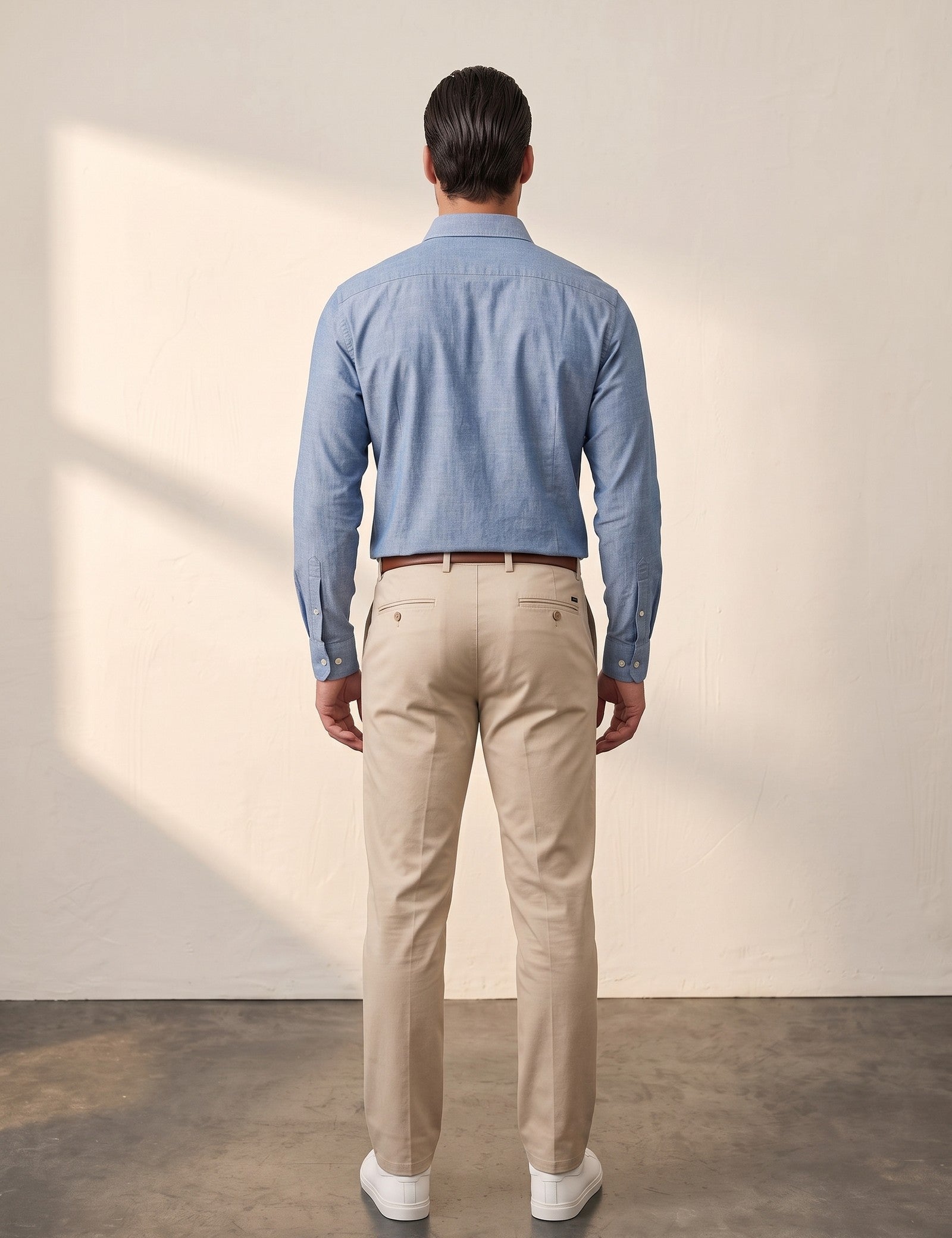 Chambray Shirt, back view, full length