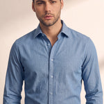 Chambray Shirt, close-up of the upper body