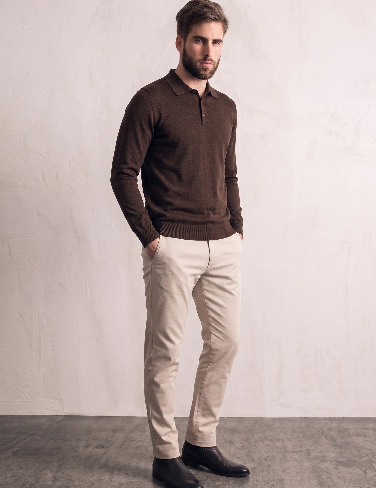 Classic Polo Shirt, three-quarter view from the left, full length