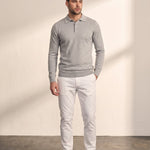 Classic Polo Shirt in Grey, front view, full length