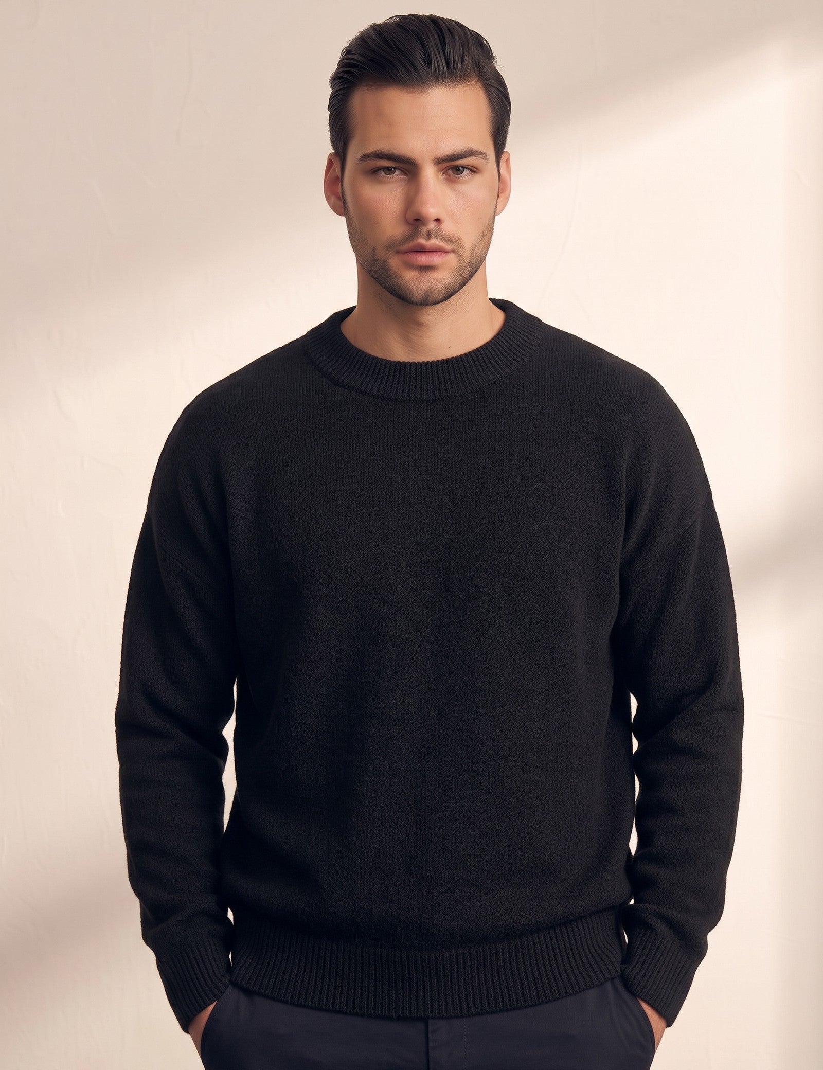 Crewneck Sweater, close-up of the upper body