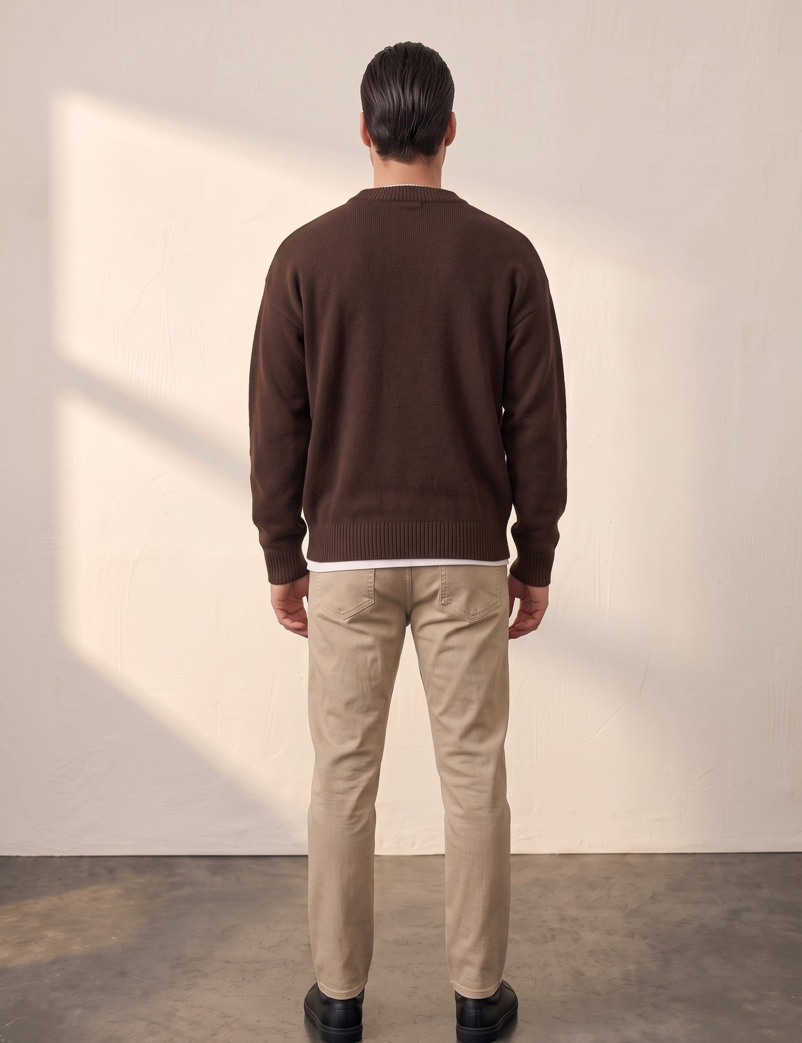 Crewneck Sweater, back view, full length