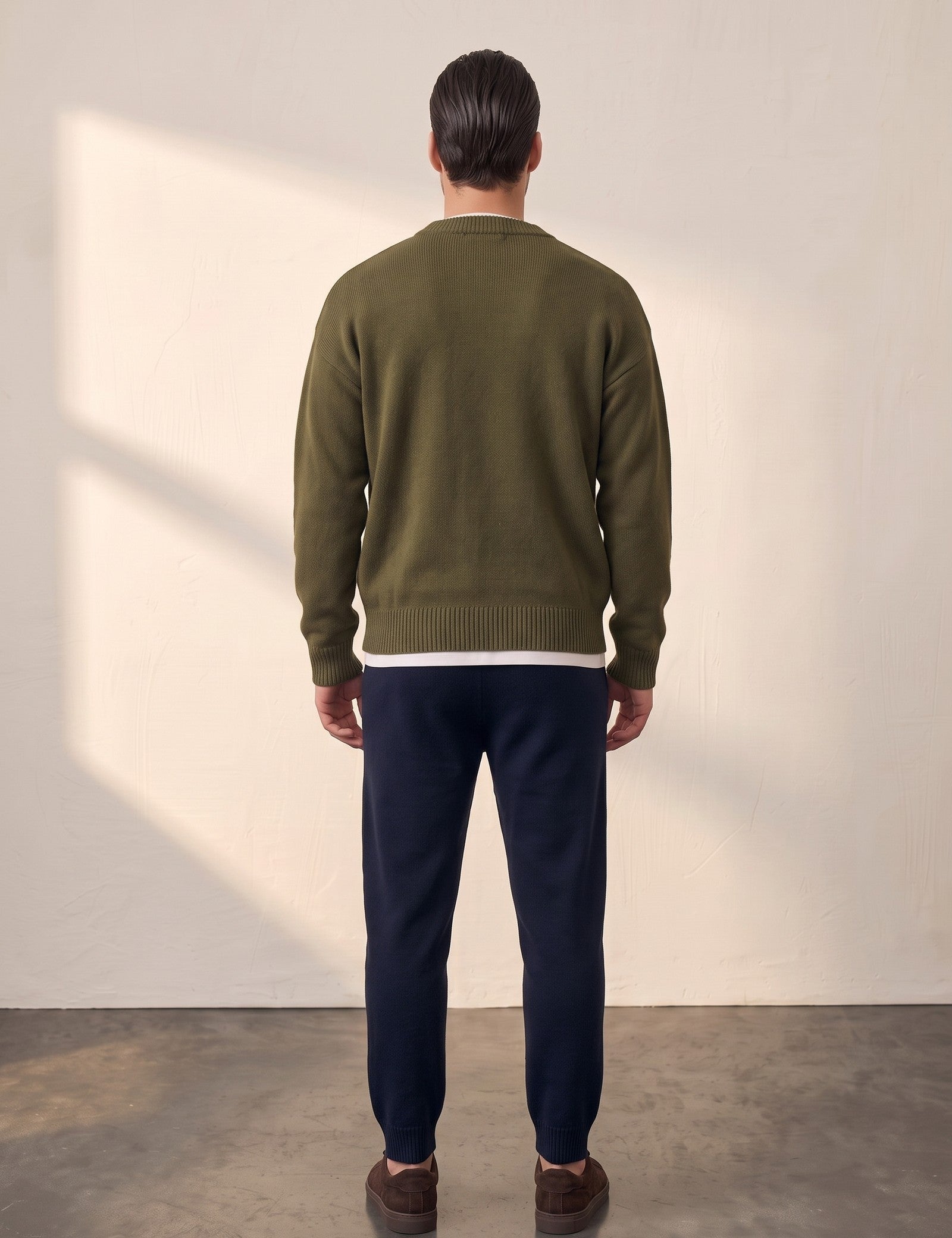 Crewneck Sweater, back view, full length