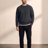 Crewneck Sweater in Dark Grey, front view, full length