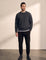 Crewneck Sweater in Dark Grey, front view, full length