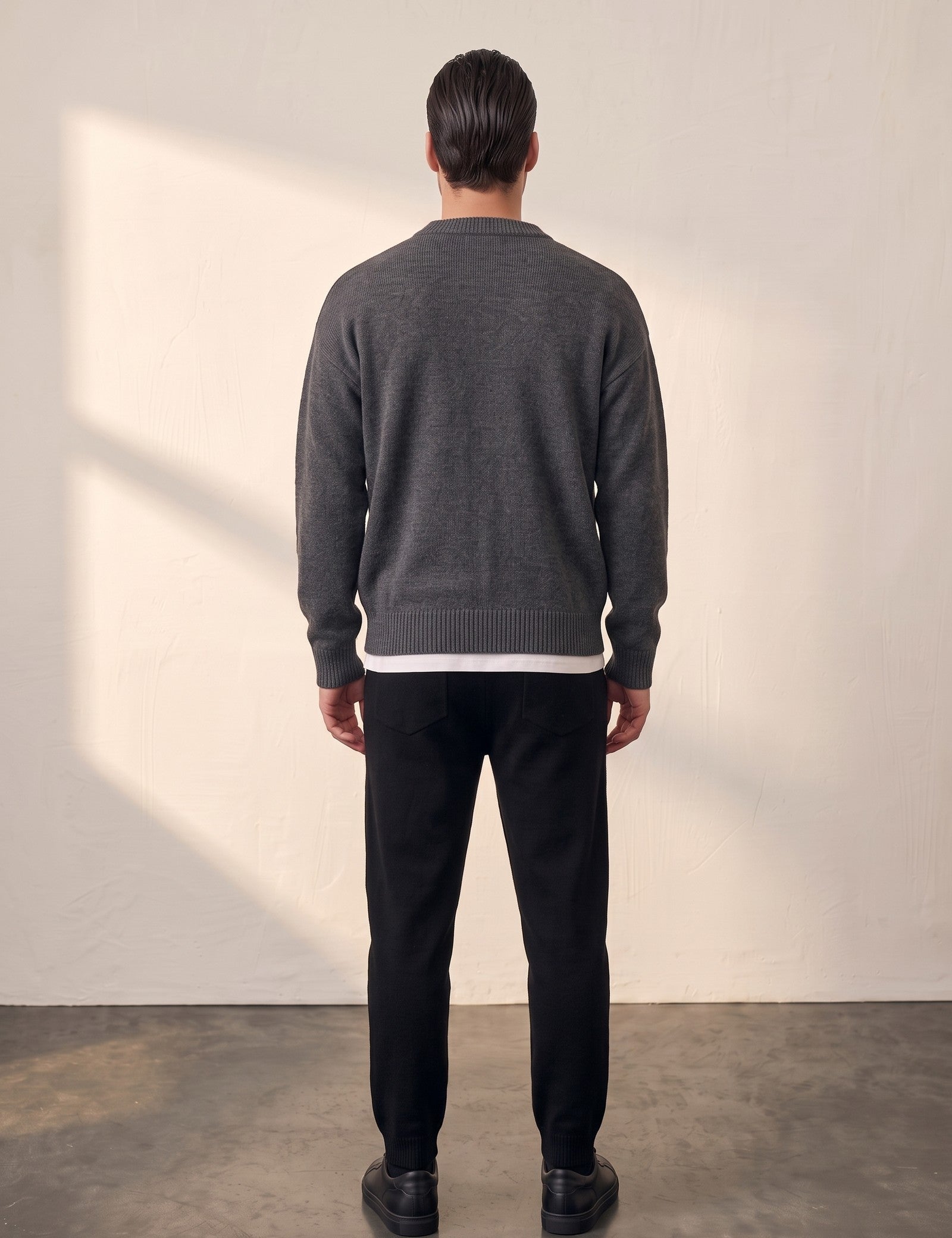 Crewneck Sweater, back view, full length