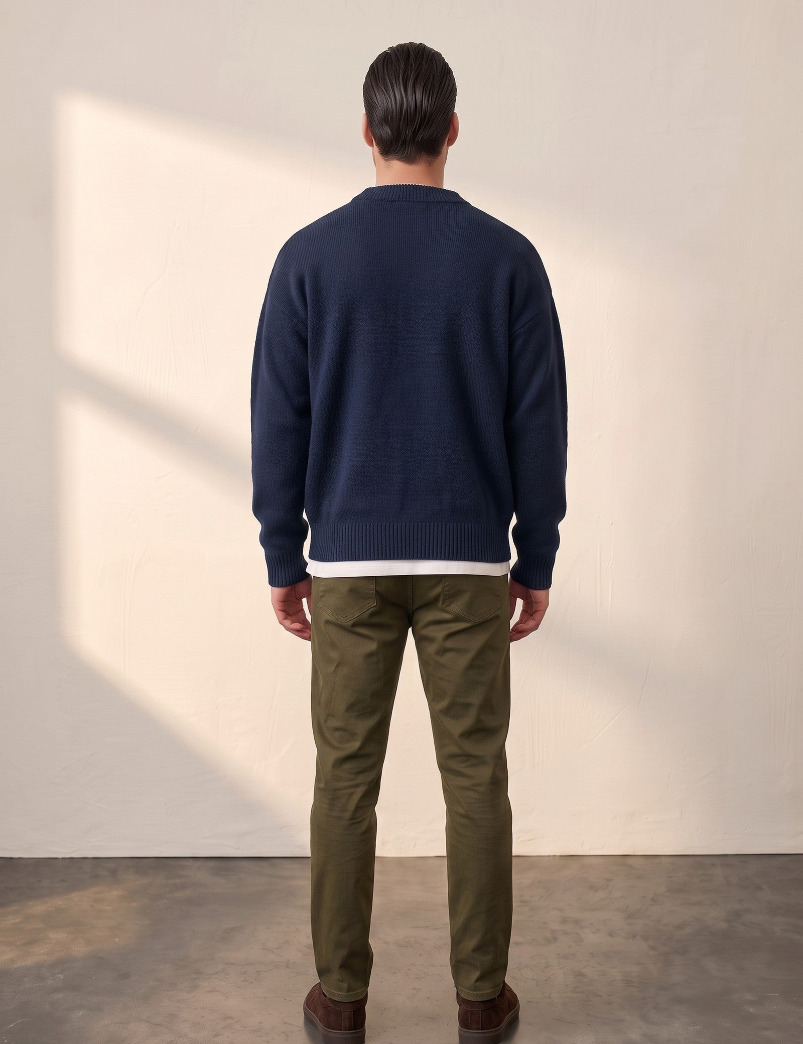 Crewneck Sweater, back view, full length