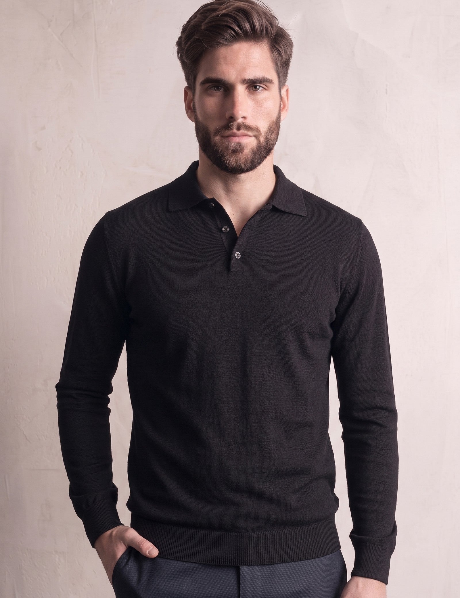Deluxe Polo Shirt, close-up of the upper body