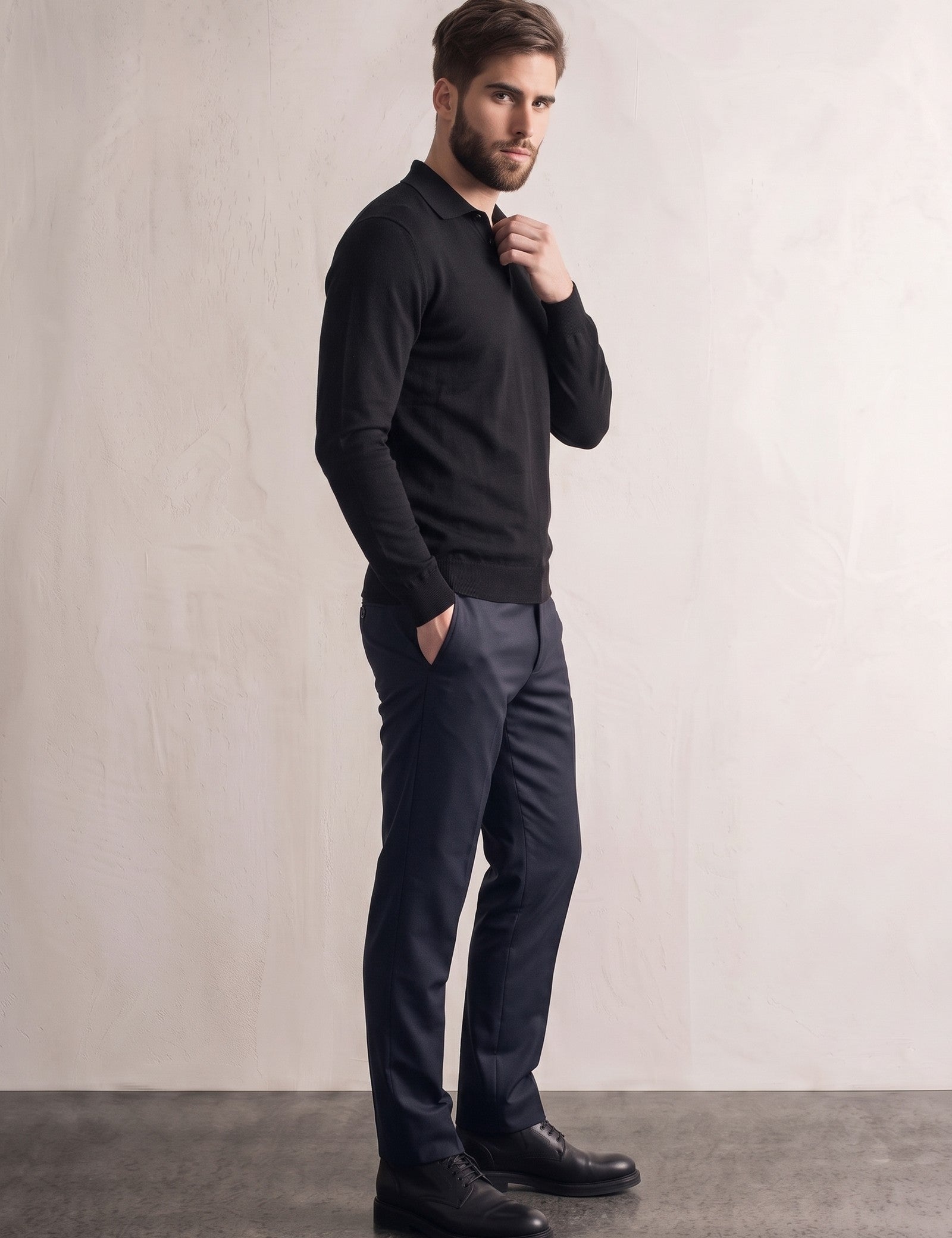 Deluxe Polo Shirt, side view, full length
