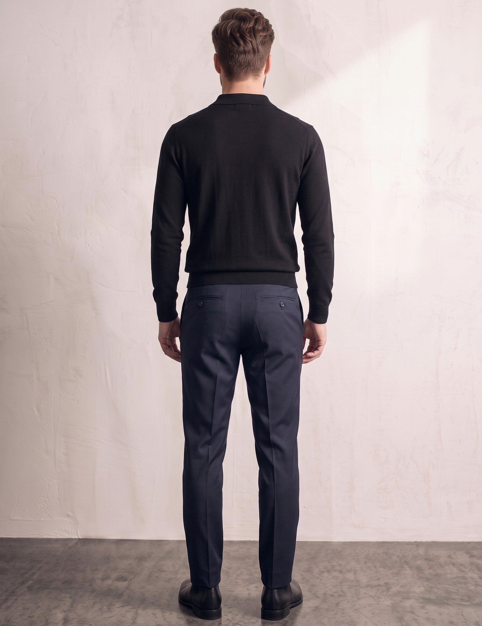 Deluxe Polo Shirt, back view, full length