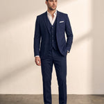 Deluxe Suit in Navy, front view, full length