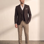 Deluxe Suit in Brown, front view, full length