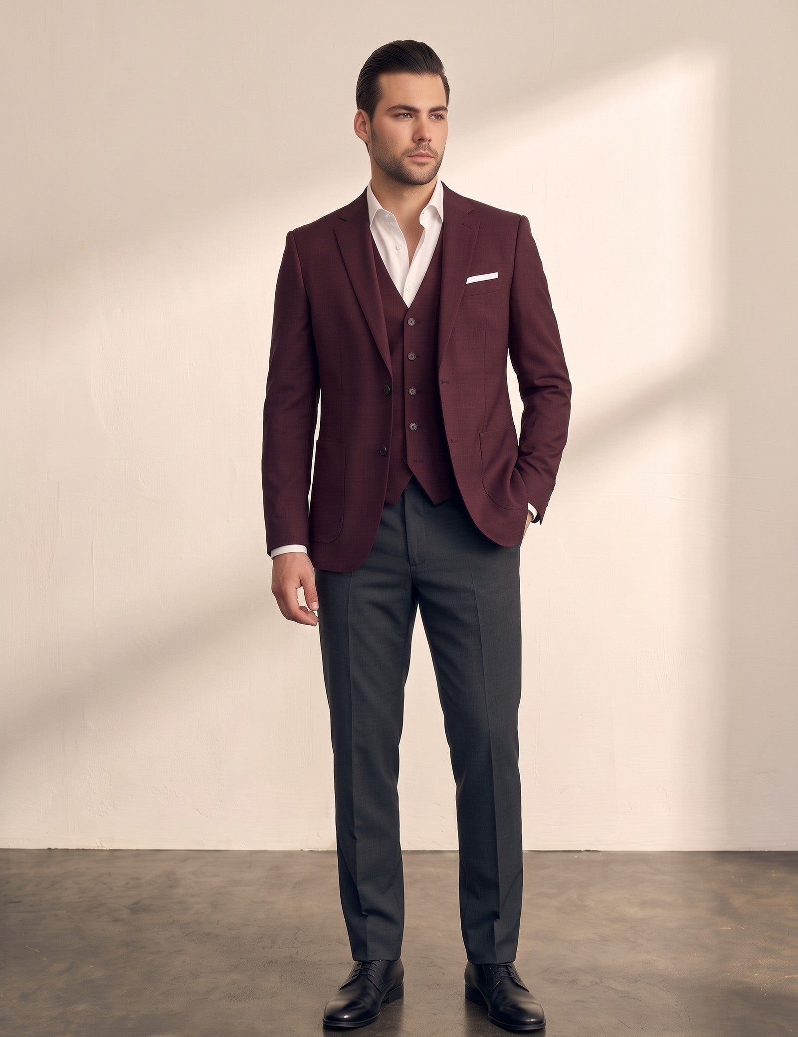 Deluxe Suit, back view, full length