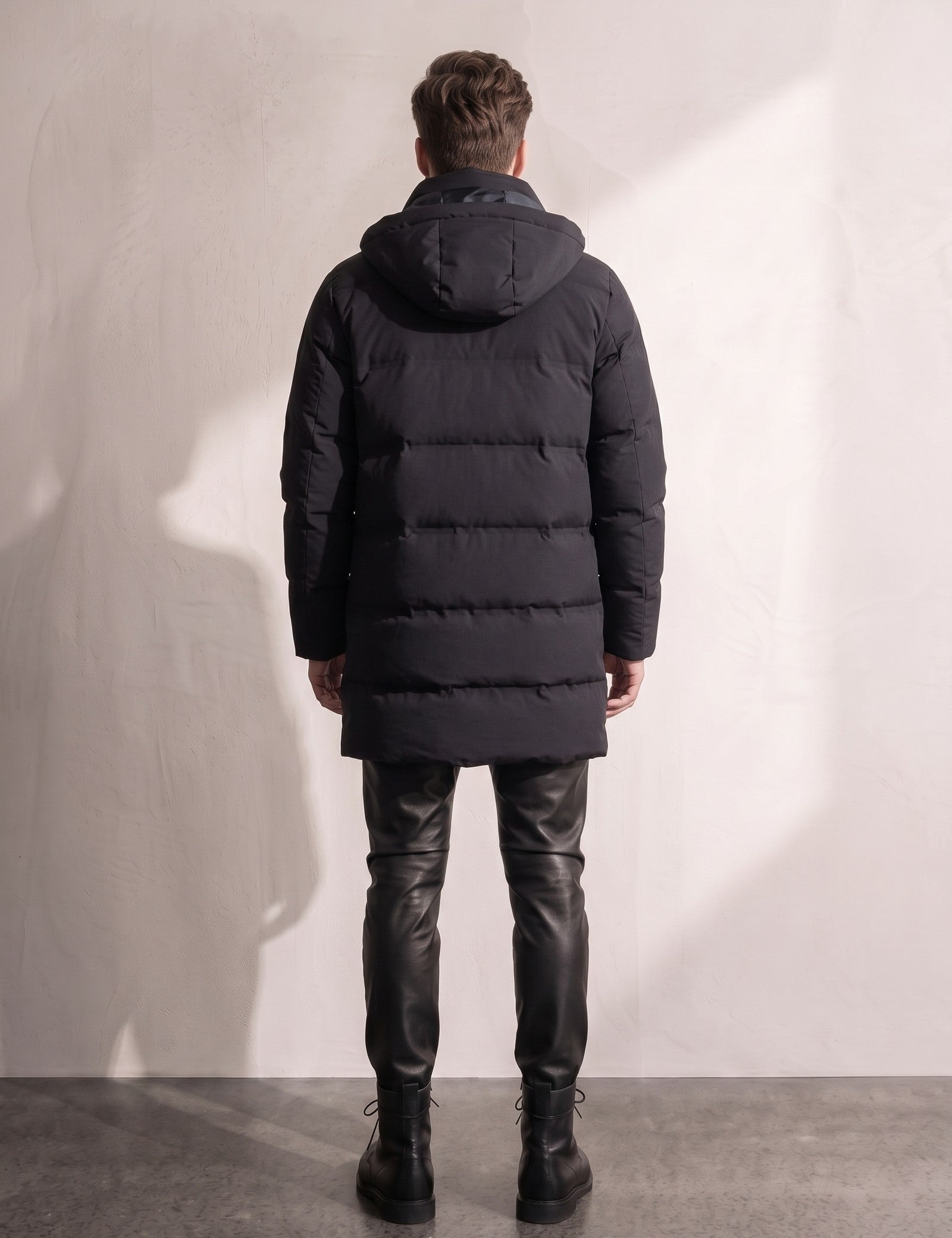 Down Coat, back view, full length