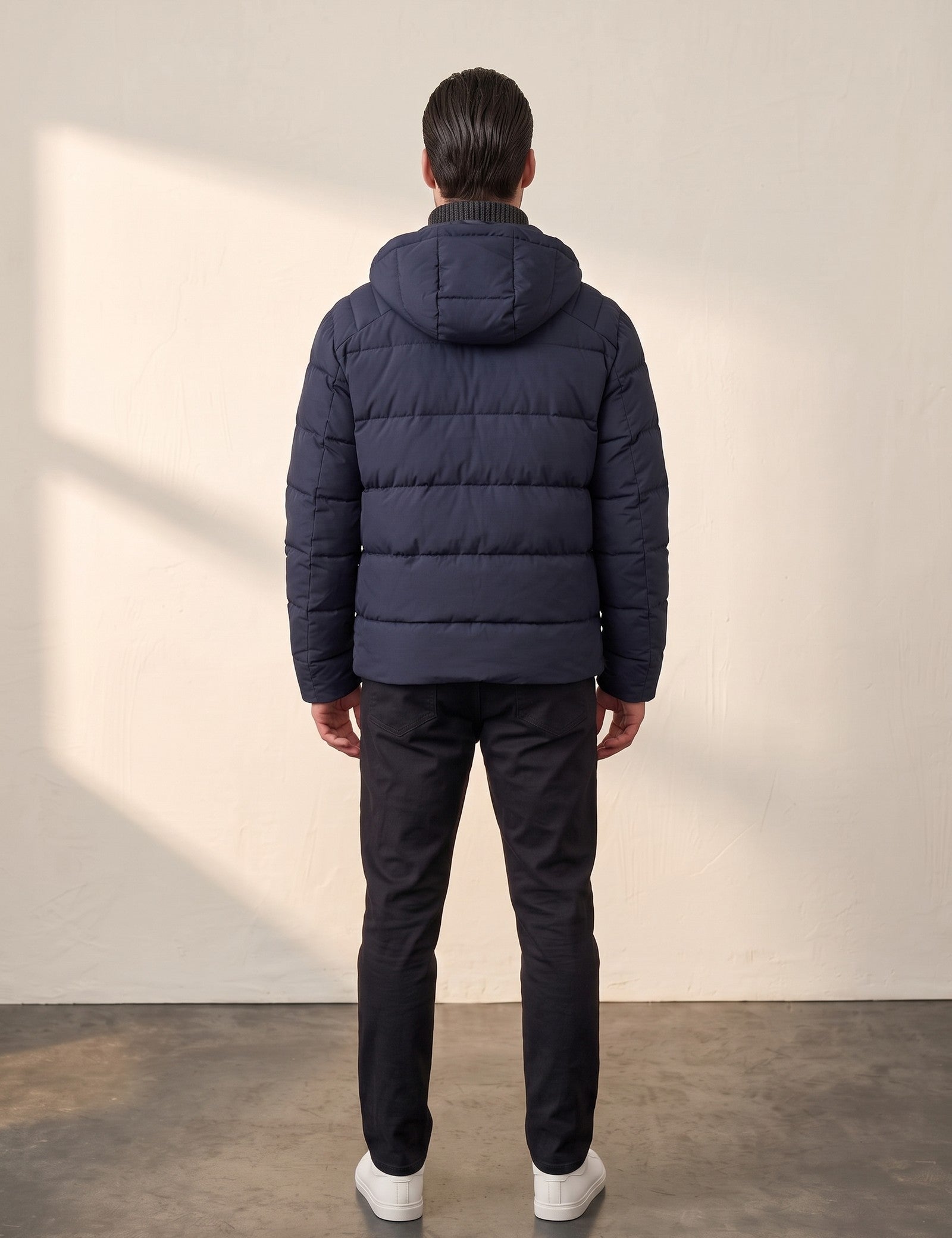 Down Jacket, back view, full length
