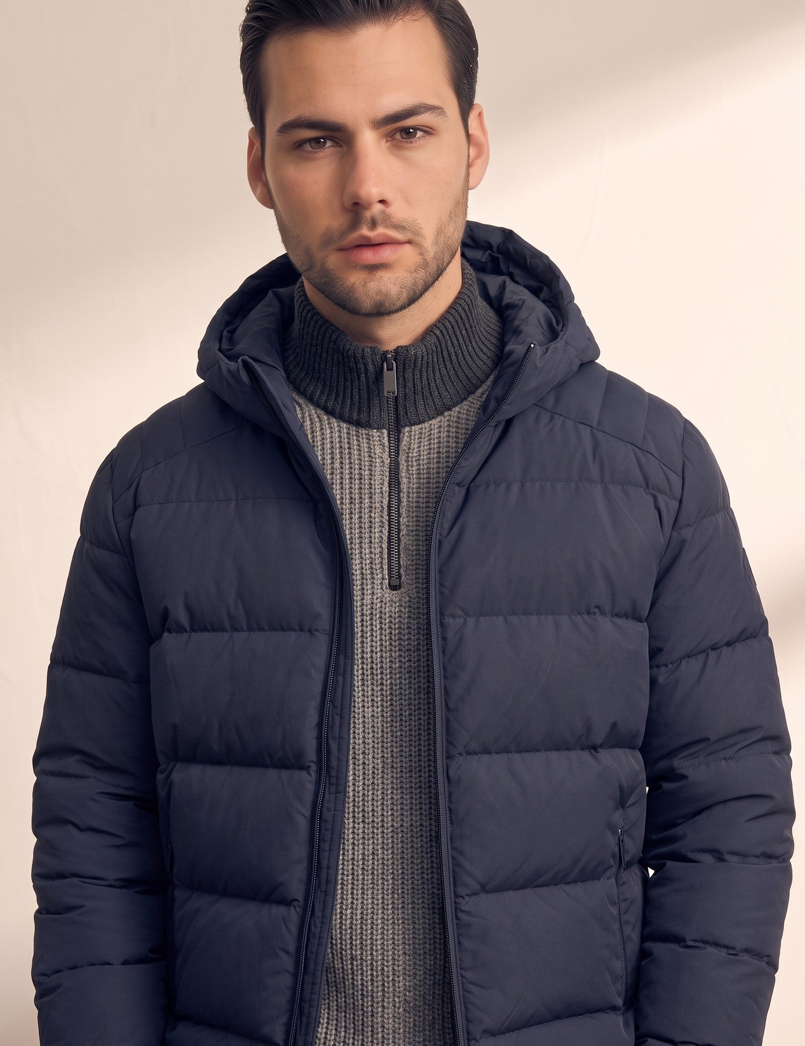 Down Jacket, close-up of the upper body