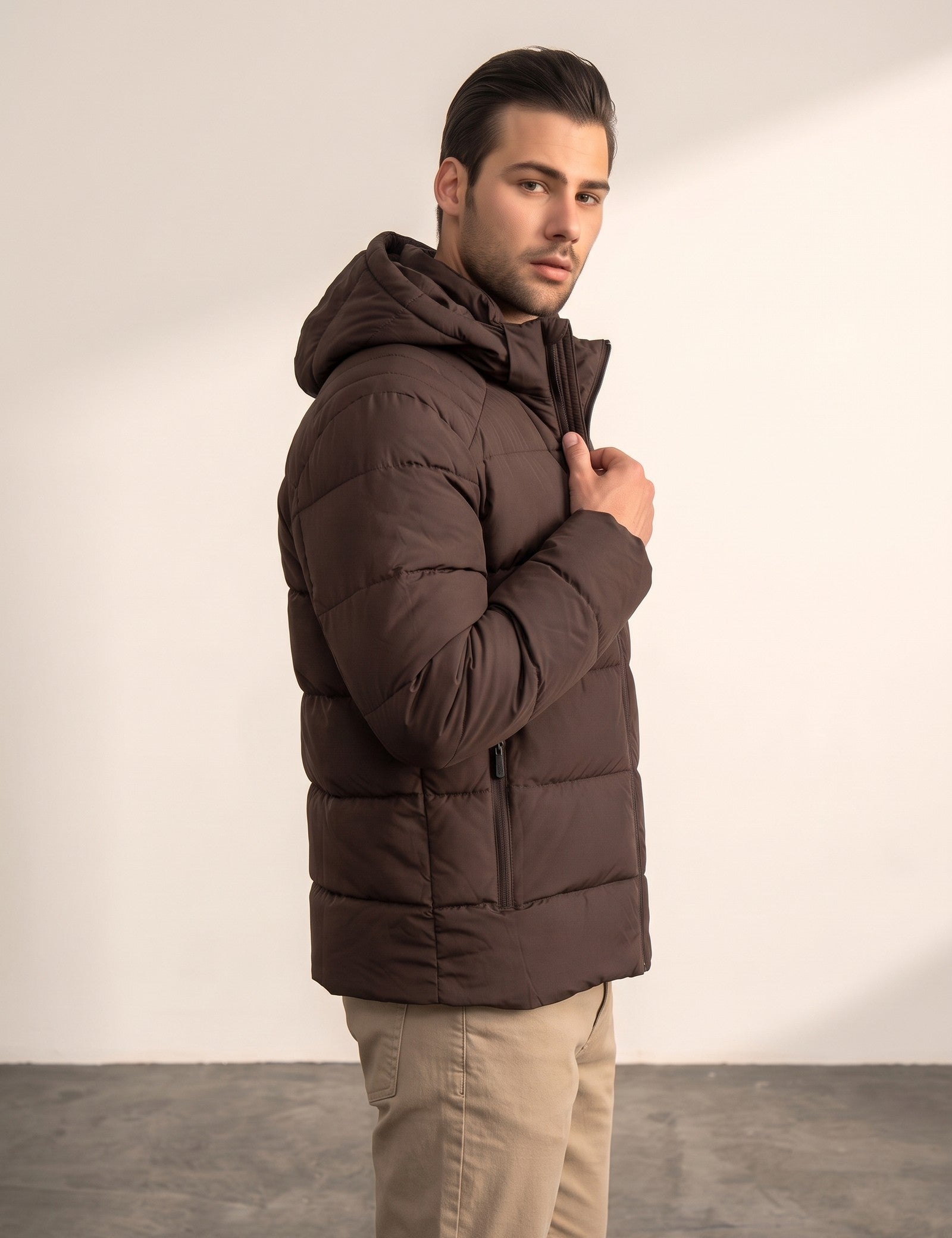 Down Jacket, side view, full length