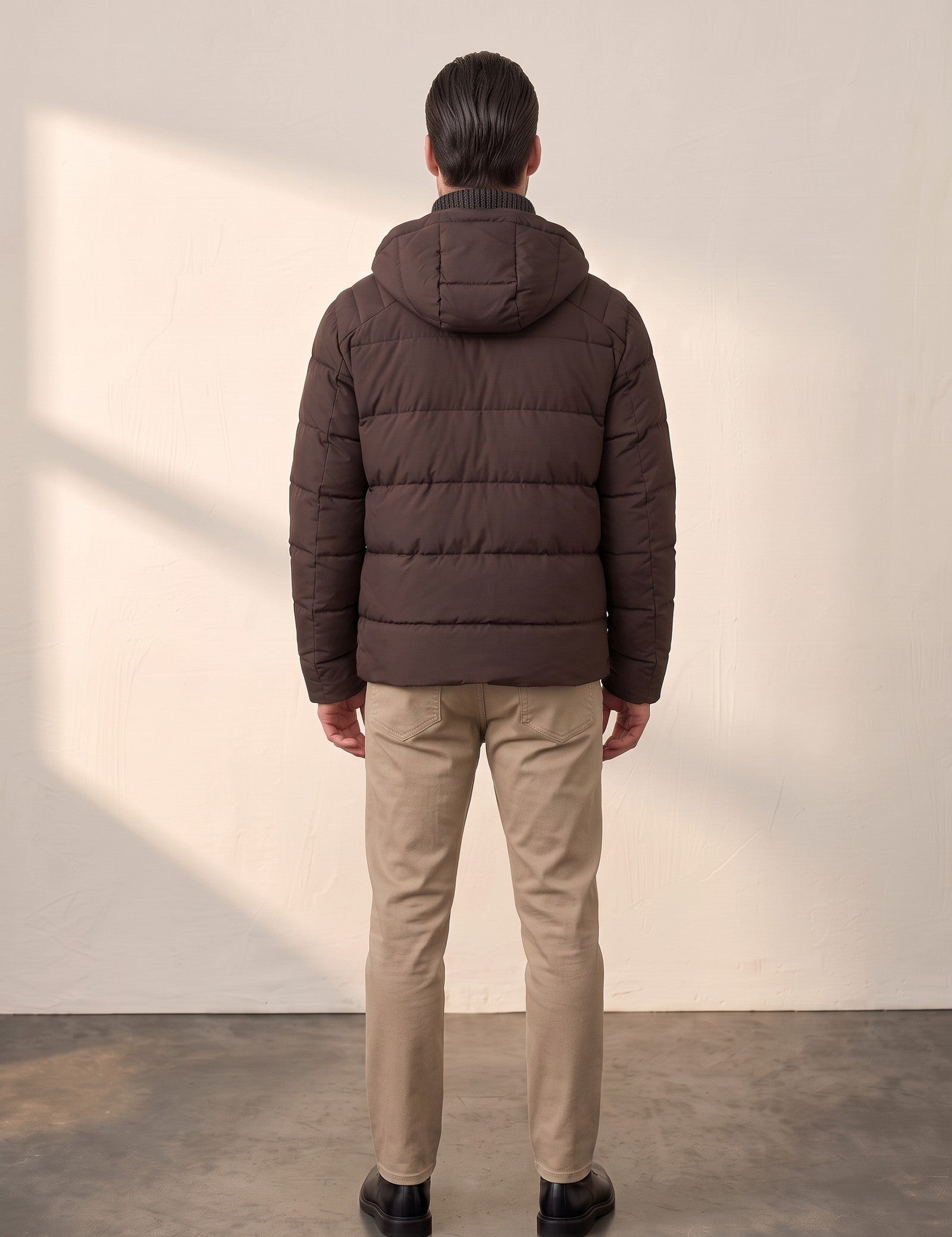Down Jacket, back view, full length