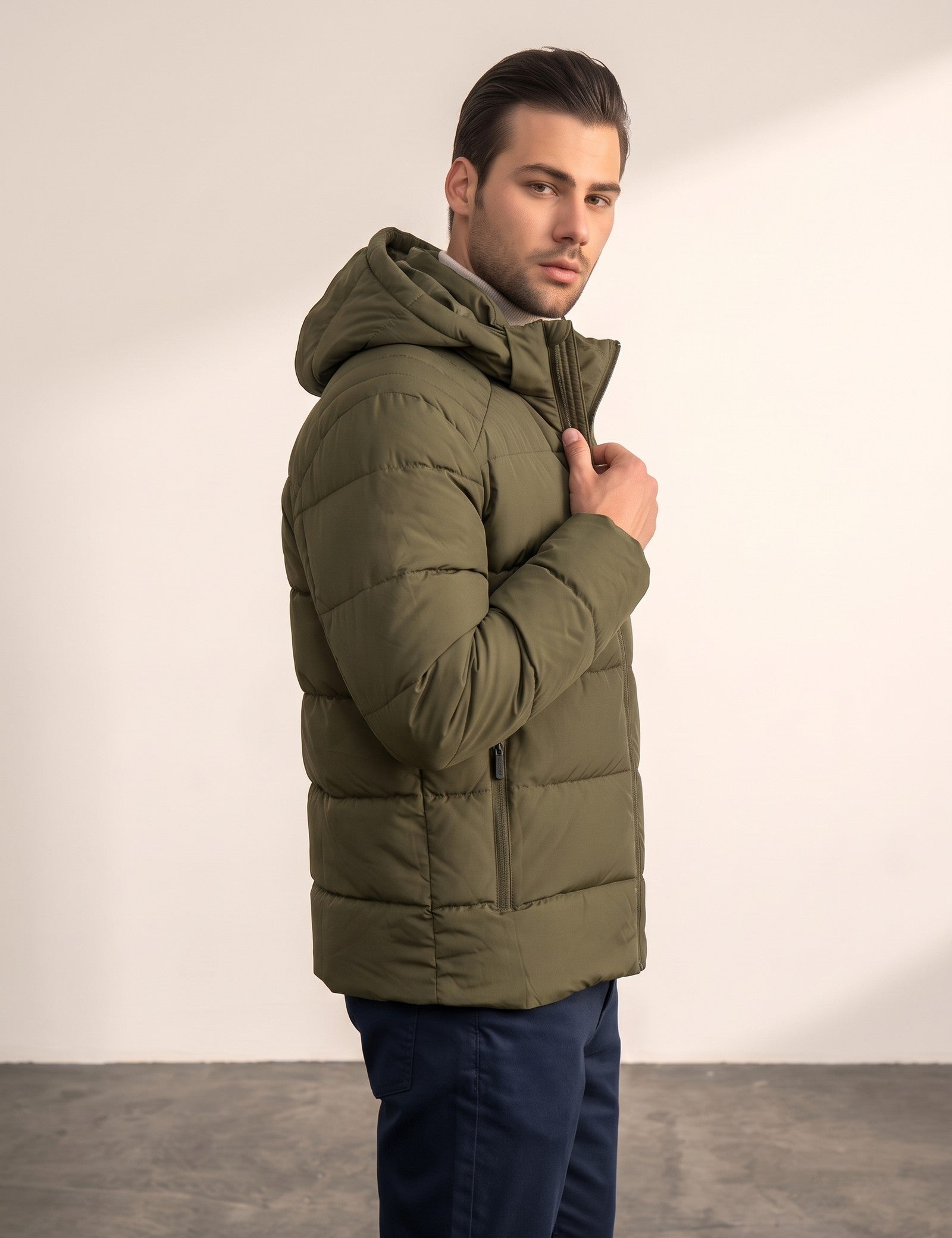 Down Jacket, side view, full length