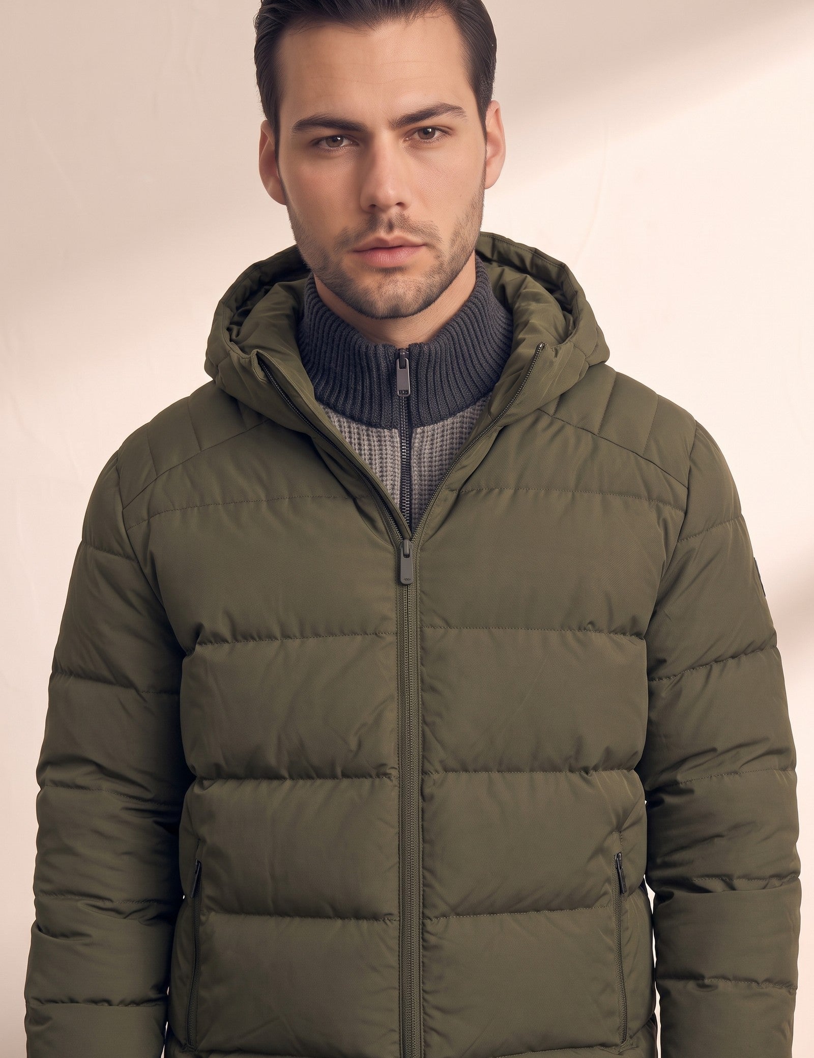 Down Jacket, close-up of the upper body