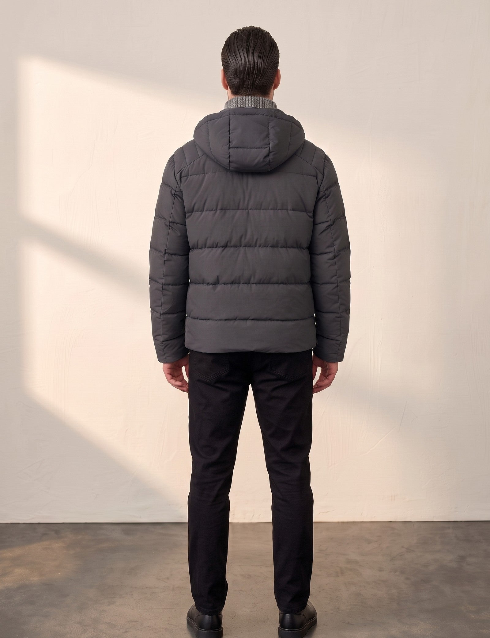 Down Jacket, back view, full length