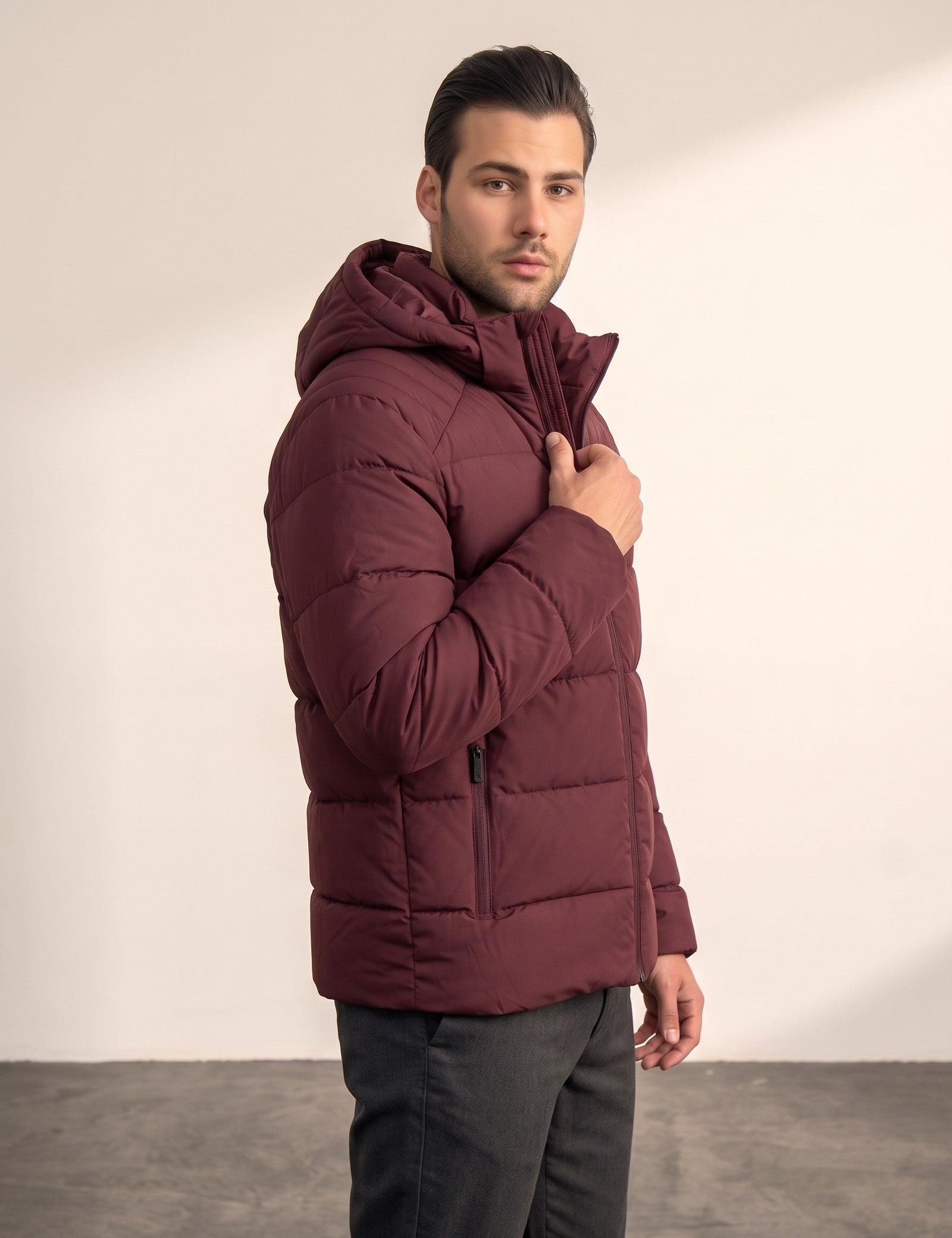 Down Jacket, side view, full length