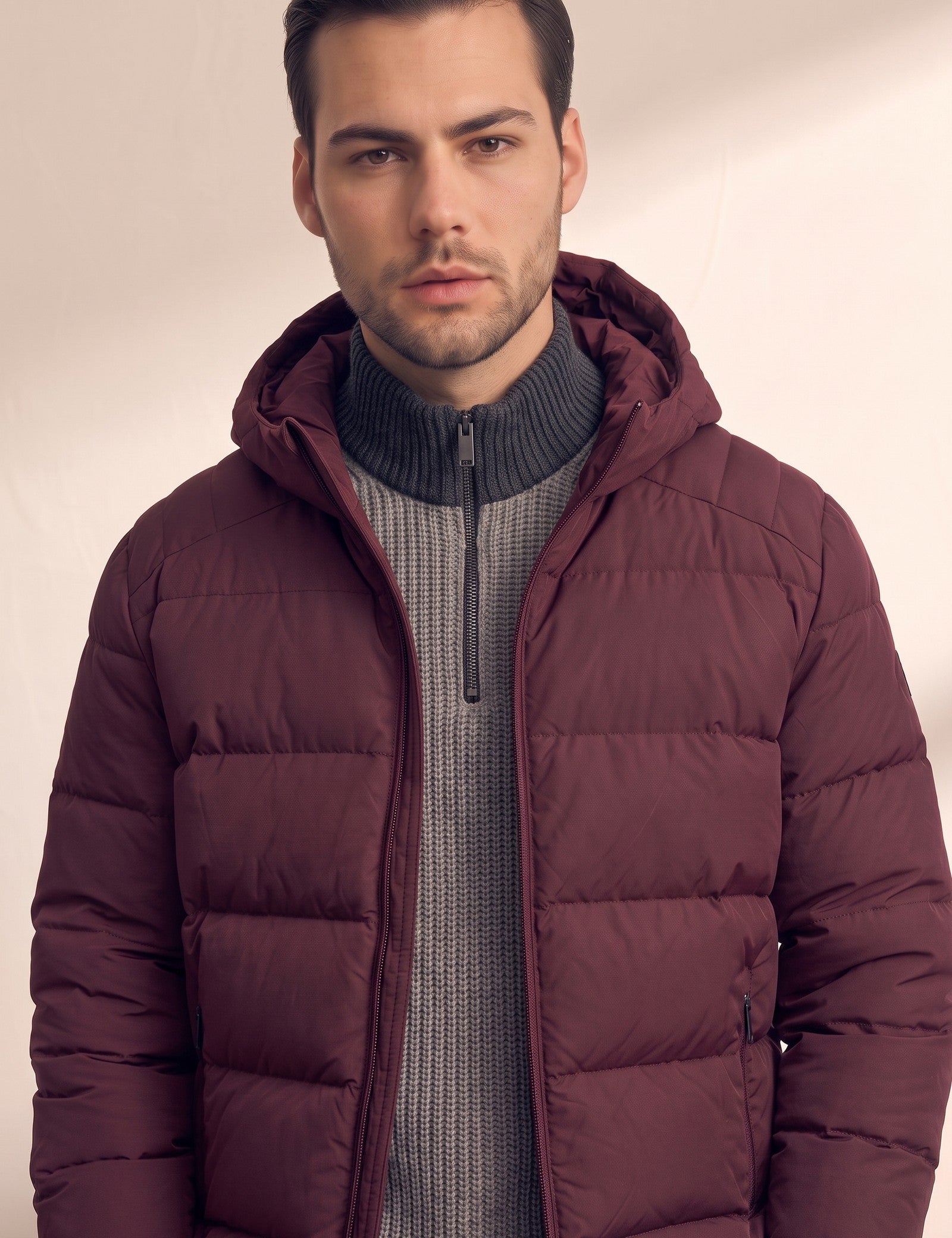 Down Jacket, close-up of the upper body