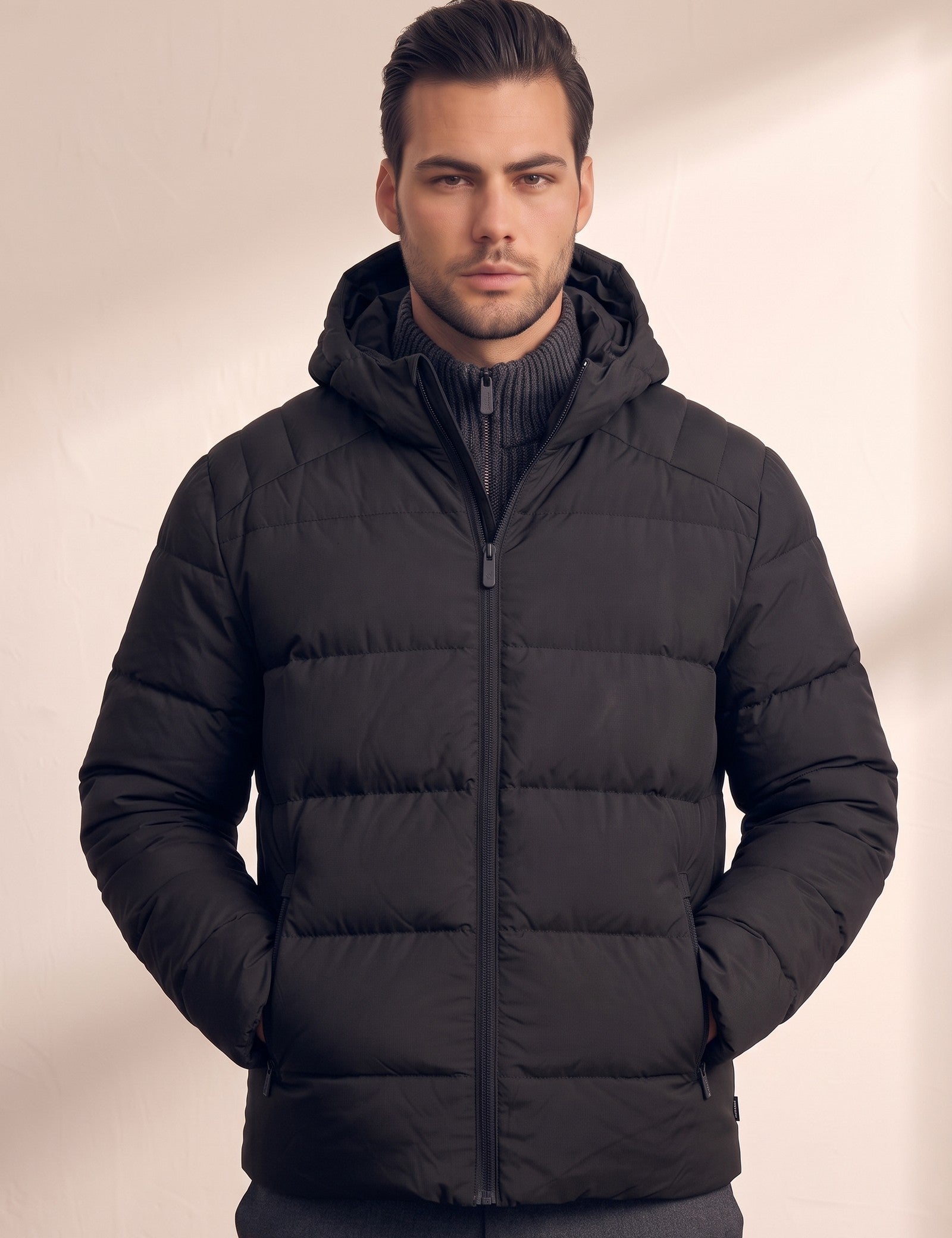 Down Jacket, close-up of the upper body