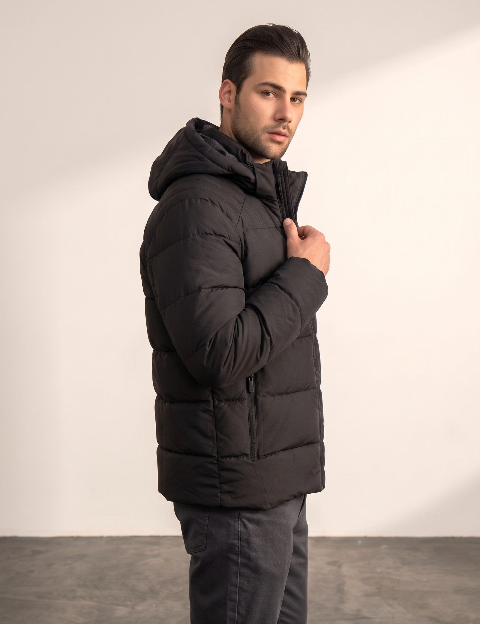 Down Jacket, side view, full length