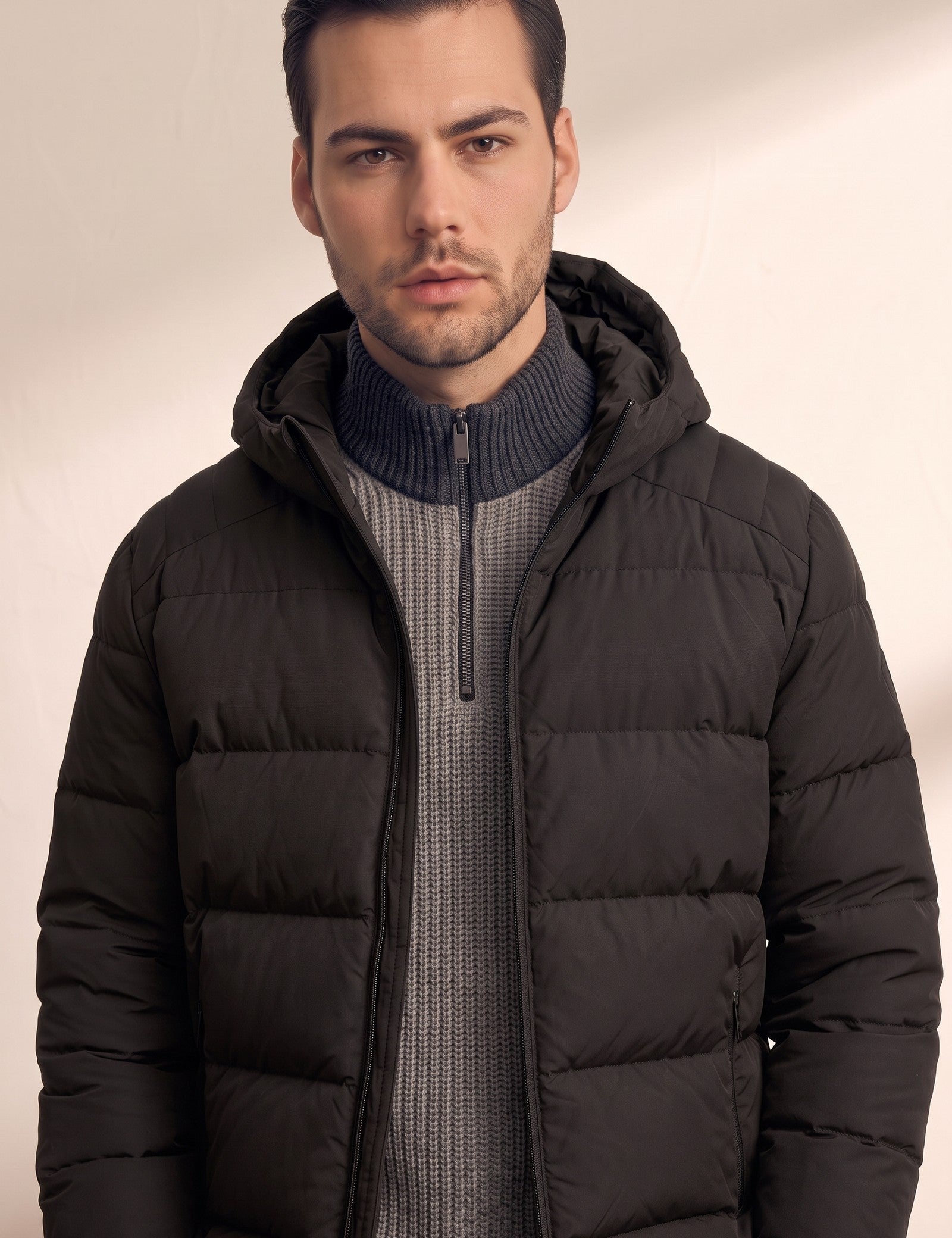 Down Jacket, close-up of the upper body