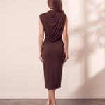 Draped Midi Dress, close-up of the upper body
