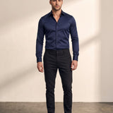 Dress Shirt in Navy, front view, full length